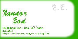 nandor bod business card